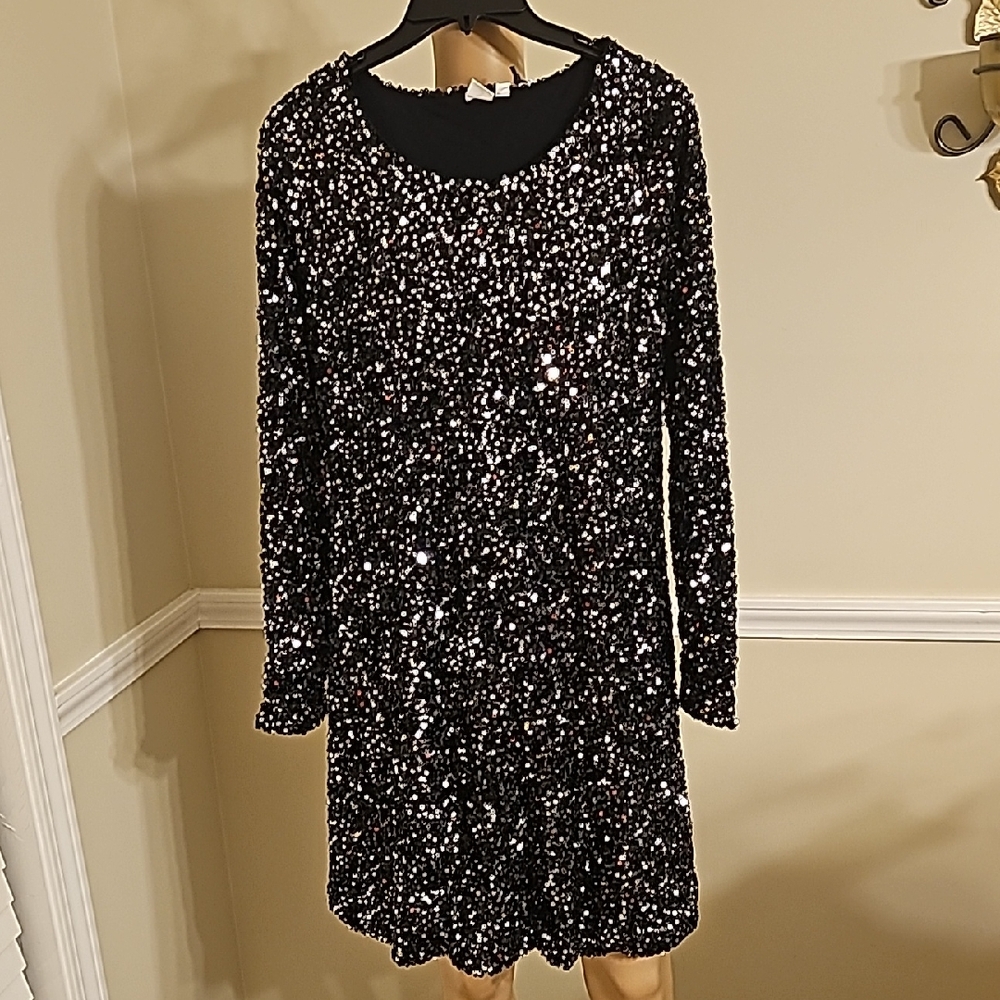 GAP Sparkling Black Sequin Dress
